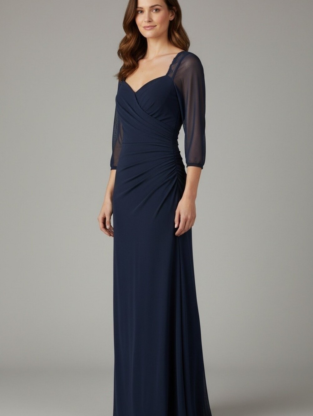 NWT The Edit DB Studio Women's Maxi Dress Black Sheer Sleeves Body Con Sexy Sz 6